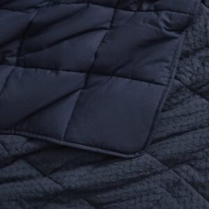 Brooklinen Textured Cotton Weighted Blanket, Deep Navy, Twin