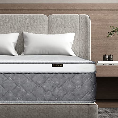 CHEVNI Queen Mattress, 10 inch Hybrid Mattress with Gel Memory Foam,Motion Isolation Individually Wrapped Pocket Coils, Euro Top Design Queen Size Mattresses