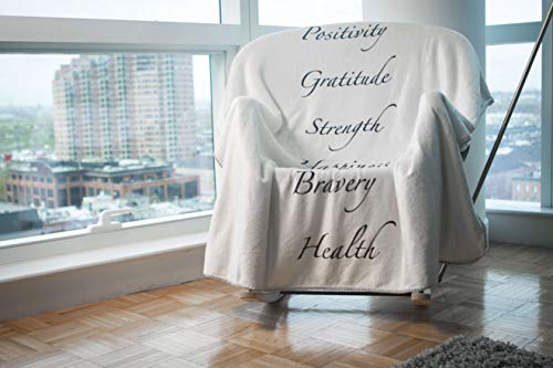 Plant Based Pros Healing Blanket with Inspirational Message of Love Hope Happiness Health - Super Soft Throw Blanket is The Perfect Recovery Blanket or Cancer Gift for Men and Women - Teal Blanket