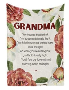 innobeta grandma throw blanket - grandma gifts from grandchildren- flannel blankets gift for grandma on mother's day, christmas, birthday, or thanksgiving - 50" x 65"