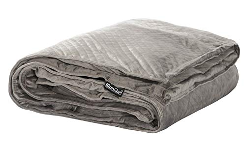 BlanQuil Quilted Weighted Blanket (Grey 20lb) W/Removable Cover, 48x72, Grey-20lb