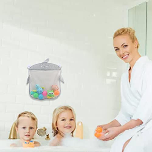 Eioflia Baby Bath Toy Organizer Mesh Shower Caddy with 2 Suction Cups Net Hanging Storage Bag for Bathroom