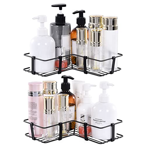 Infitran Corner Shower Caddy Wall Mounted Rustproof Shower Organizer with Strong Adhesive, Stainless Steel Shower Caddy Corner for Bathroom Kitchen Dorm Bedroom (2 pack)