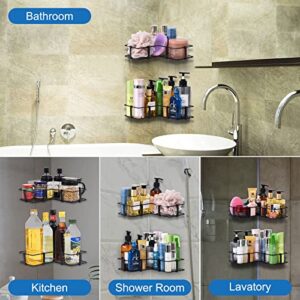 Infitran Corner Shower Caddy Wall Mounted Rustproof Shower Organizer with Strong Adhesive, Stainless Steel Shower Caddy Corner for Bathroom Kitchen Dorm Bedroom (2 pack)