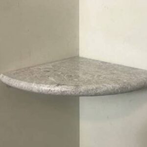 Tenedos Premium Quality Silver Marble Bathroom Corner Shelf Polished 9'' (1)