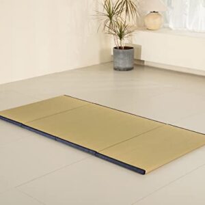 MustMat Tatami Mat Twin XL Japanese Tatami Floor Mattress Rush Grass Tatami Bed with Storage Bag 39 x80 x1.4 in (Blue)