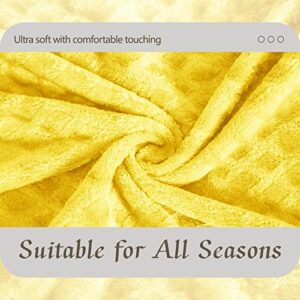 Exclusivo Mezcla Diamond Ultra Soft Throw Blanket, Large Flannel Fleece Blanket for Couch/Bed/Sofa (Yellow, 50 x 70 Inches) - Cozy, Warm and Lightweight