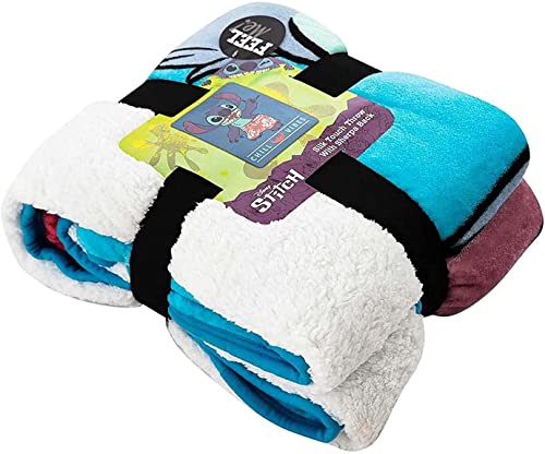 Northwest Lilo & Stitch Chill Out Oversized Silk Touch Sherpa Throw Blanket, 60" x 80"