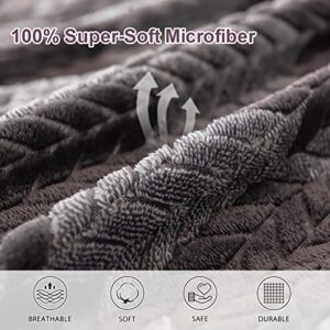 Grey Blanket Twin Stripe Retro Flannel Blanket Soft Sherpa Fleece Blanket for Sofa Couch TV Bed Blanket Cozy Boho Bedding Blanket for Kids Teens Adults (60"x 80", Diamond)