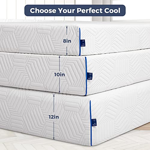 IULULU Queen Mattress 8 Inch, Cooling Gel Infused Memory Foam Mattresses Medium Firm Mattress in a Box Regulates Temperature, Made in USA, 80''×60''