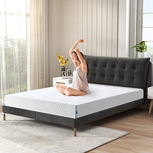 IULULU Queen Mattress 8 Inch, Cooling Gel Infused Memory Foam Mattresses Medium Firm Mattress in a Box Regulates Temperature, Made in USA, 80''×60''