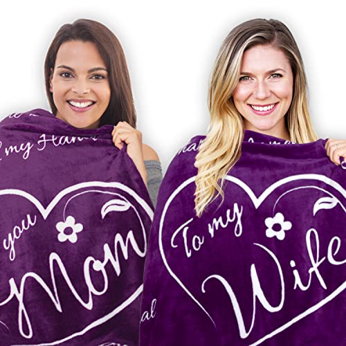 ButterTree Mom and Wife Blankets, Throw Blankets 65" x 50" (2-Pack, Purple)