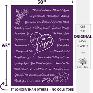 ButterTree Mom and Wife Blankets, Throw Blankets 65" x 50" (2-Pack, Purple)