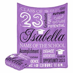 losaron custom graduation throw blanket from mom dad grad success confidence purple blanket customized graduation gifts bed blanket for daughter granddaughter 40x50 inch