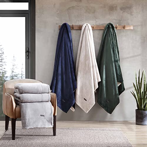 Eddie Bauer Ultra-Plush Collection Throw Blanket - Reversible Sherpa Fleece Cover, Soft & Cozy, Perfect for Bed or Couch, King, Chrome Grey