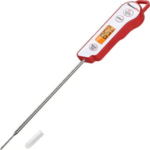 thermopro tp15 waterproof instant read food thermometer, digital meat thermometer for cooking and grilling, backlight kitchen thermometer, bbq smoker cooking thermometer with probe calibration