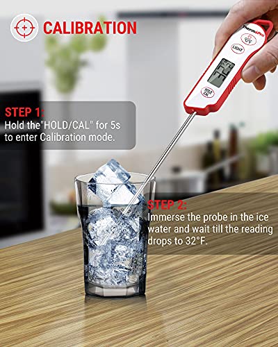 ThermoPro TP15 Waterproof Instant Read Food Thermometer, Digital Meat Thermometer for Cooking and Grilling, Backlight Kitchen Thermometer, BBQ Smoker Cooking Thermometer with Probe Calibration