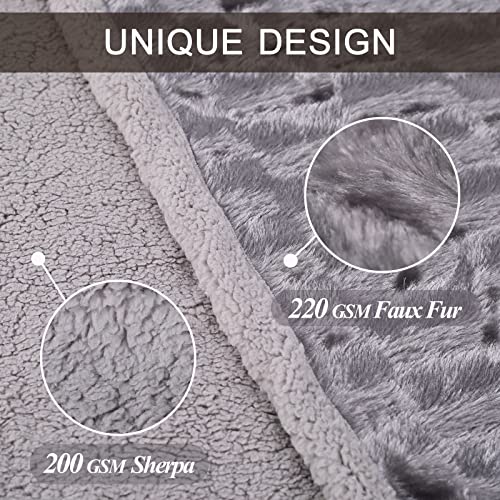 Ailemei Direct Faux Fur Twin Size Throw Blanket for Couch, Super Soft Fluffy Fuzzy Sherpa Blankets Reversible, Warm Cozy Brushed Furry Bed Blanket for Fall Winter, Plush Comfy Throw Blankets, Grey