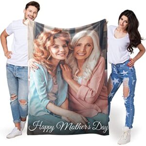 eastarts happy mothers day throw blanket customized using your own photos, personalized gifts for mom from daughter son kids, custom blanket with picture for grandma as mom gifts present and souvenir