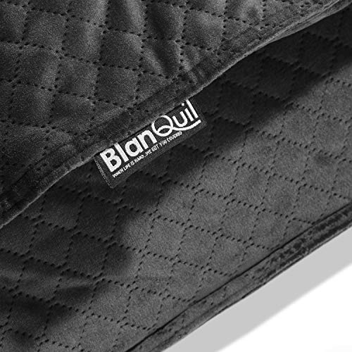 BlanQuil Quilted Weighted Blanket W/Removable Cover (Charcoal 20lb)