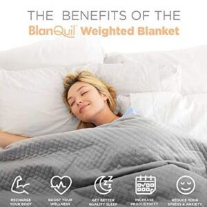 BlanQuil Quilted Weighted Blanket W/Removable Cover (Charcoal 20lb)