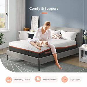 Sweetnight Queen Mattress, 12 Inch Memory Foam Hybrid Mattress in a Box, Innerspring Mattress for Soundly Sleep, Queen Mattress