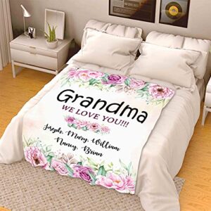 We Love You, Customized Blanket, for Grandparents, Gigi, Nana, Best and Premium Quality Blanket, Birthday, Christmas Day, Super Soft and Warm Blanket