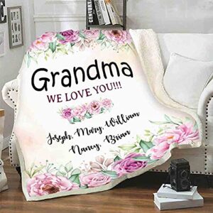 We Love You, Customized Blanket, for Grandparents, Gigi, Nana, Best and Premium Quality Blanket, Birthday, Christmas Day, Super Soft and Warm Blanket