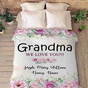 We Love You, Customized Blanket, for Grandparents, Gigi, Nana, Best and Premium Quality Blanket, Birthday, Christmas Day, Super Soft and Warm Blanket