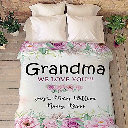 We Love You, Customized Blanket, for Grandparents, Gigi, Nana, Best and Premium Quality Blanket, Birthday, Christmas Day, Super Soft and Warm Blanket