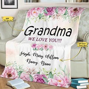 We Love You, Customized Blanket, for Grandparents, Gigi, Nana, Best and Premium Quality Blanket, Birthday, Christmas Day, Super Soft and Warm Blanket