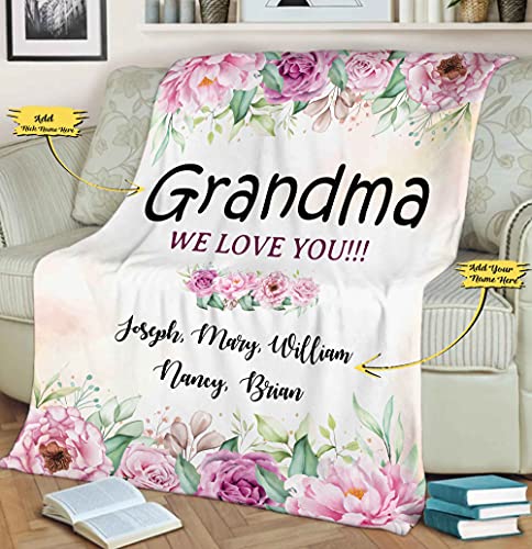 We Love You, Customized Blanket, for Grandparents, Gigi, Nana, Best and Premium Quality Blanket, Birthday, Christmas Day, Super Soft and Warm Blanket