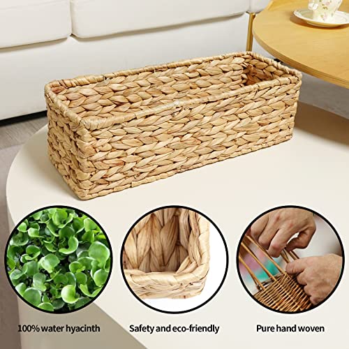 Toilet Paper Basket Natural Woven Bathroom Storage Organizer Basket Wicker Decorative Toilet Roll Holder Tank Basket(Water Hyacinth)