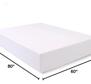 Serenia Sleep 14" Deluxe Height Gel Memory Foam Mattress, Made in USA, Queen, White/Off White