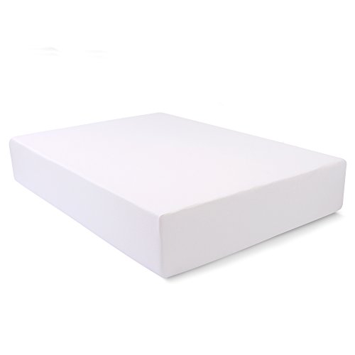 Serenia Sleep 14" Deluxe Height Gel Memory Foam Mattress, Made in USA, Queen, White/Off White