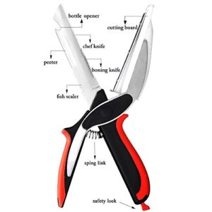 Food Cutter Choppers Meat Scissors Kitchen Shears,Quick Vegetable Slicer with Cutting Board Knife Kitchen Must Haves Chopping Scissors for Kitchen