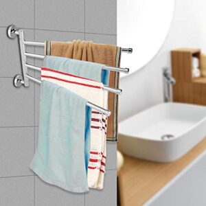 Rotating Towel Rack Stainless Steel Wall Mounted Hanger Holder Hook Organizer Home Kitchen Bathroom Accessories