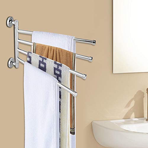 Rotating Towel Rack Stainless Steel Wall Mounted Hanger Holder Hook Organizer Home Kitchen Bathroom Accessories