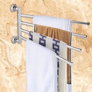 Rotating Towel Rack Stainless Steel Wall Mounted Hanger Holder Hook Organizer Home Kitchen Bathroom Accessories