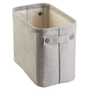 interdesign wren cotton fabric bathroom storage bin for magazines, toilet paper, bath towels - large, light gray