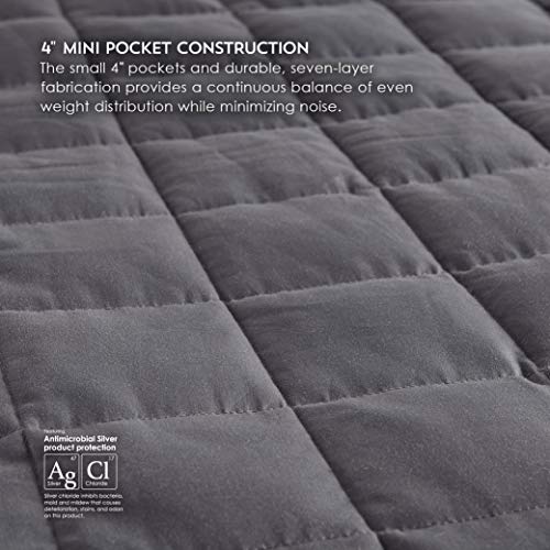 PureCare Zensory 20 lb. Weighted Blanket, Hypoallergenic Glass Beads & Mini Pocket Construction, 48" X 72" (PCZWB20)