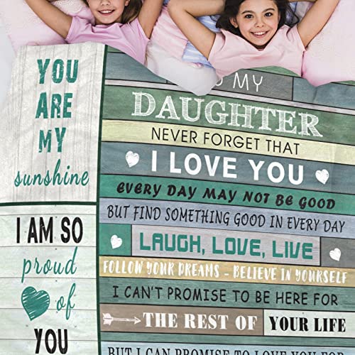 Daughter Gift from Mom Throw Blankets 60"X50" - to My Daughter Blanket from Mom - Valentines Day Gifts for Daughters - Daughter Gifts from Mom for Mothers Day Brithday Anniversary Wedding Graduation