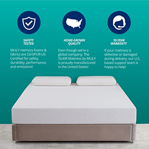 SILKIR 8" Memory Foam Mattress | Green Tea & Cooling Gel Infused for Cool Sleep | 10 Year Warranty | CertiPUR-US Certified | Bed in Box | Made 100% in USA | Medium Firm | Twin Size,SLKR8-T