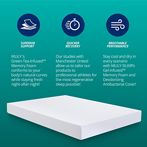 SILKIR 8" Memory Foam Mattress | Green Tea & Cooling Gel Infused for Cool Sleep | 10 Year Warranty | CertiPUR-US Certified | Bed in Box | Made 100% in USA | Medium Firm | Twin Size,SLKR8-T