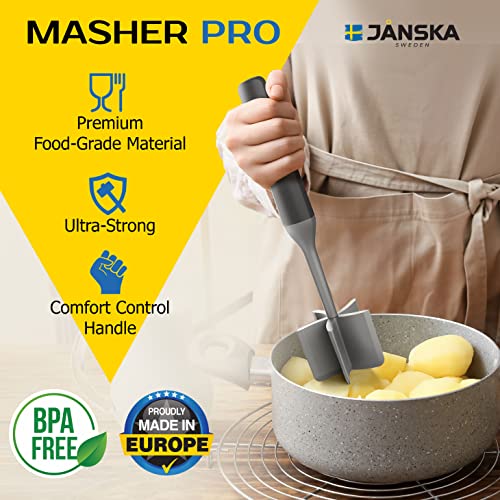 Janska Meat Masher Ground Beef Smasher, Heat Resistant Nylon Meat Chopper for Ground Beef, Potato Masher, Kitchen Gadgets, Grey