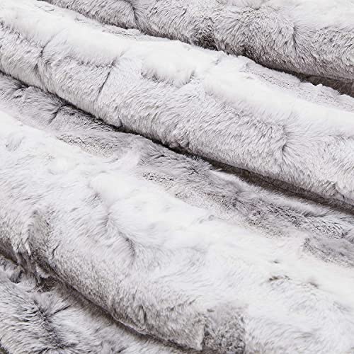 Outrageously Soft Throw Blanket - Ultra Plush Minky Faux Fur Blanket - Oversized 60 x 80 Inches - Gray