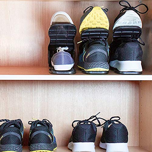 RRSFTH 16 Pcs Adjustable Shoe Holders Plastic Storage Shoe Stacker Slots Shoe Racks Organizers Shoe Display Space Saver For Girls Ladies And Family