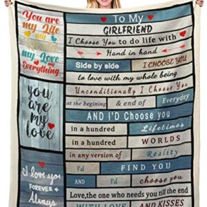 Girlfriend Gifts,Gifts for Girlfriend Blanket,to My Girlfriend Blanket Birthday Gifts for Her,Anniversary Valentine Girlfriend Gifts from Boyfriend 60"X 50" Girlfriend Graduation Gift