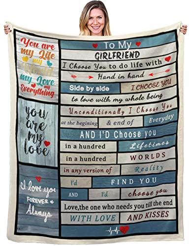 Girlfriend Gifts,Gifts for Girlfriend Blanket,to My Girlfriend Blanket Birthday Gifts for Her,Anniversary Valentine Girlfriend Gifts from Boyfriend 60"X 50" Girlfriend Graduation Gift