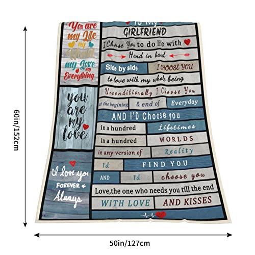 Girlfriend Gifts,Gifts for Girlfriend Blanket,to My Girlfriend Blanket Birthday Gifts for Her,Anniversary Valentine Girlfriend Gifts from Boyfriend 60"X 50" Girlfriend Graduation Gift